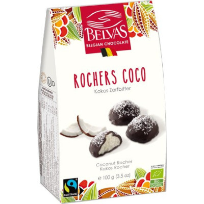BIO Pralinky z hořké čokolády  s čerstvým kokosem 100g