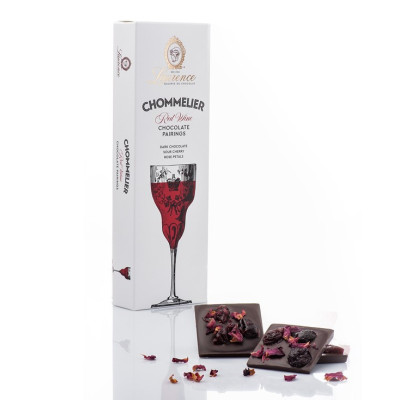 Chommelier - Hořká čokoláda s višněmi a okvětními lístky růží 100g