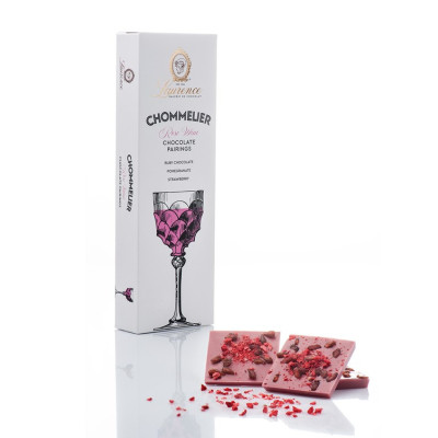 Chommelier - Ruby čokoláda s jahodami a granátovým jablkem 100g