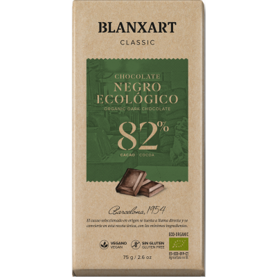 BIO hořká 82 % čokoláda 75g.