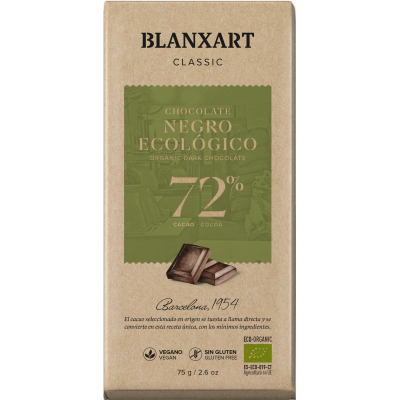 BIO hořká 72 % čokoláda 75g.