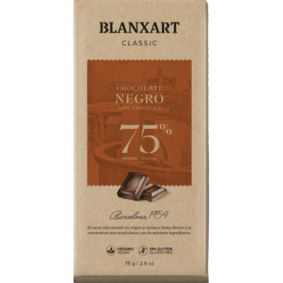 Hořká 75 % čokoláda 75g.