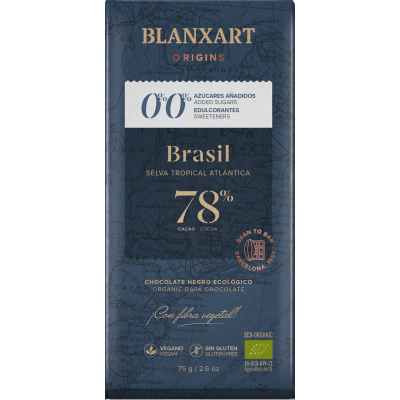 Brasil 78 % BIO hořká čokoláda bez přidaného cukru a sladidel 75g