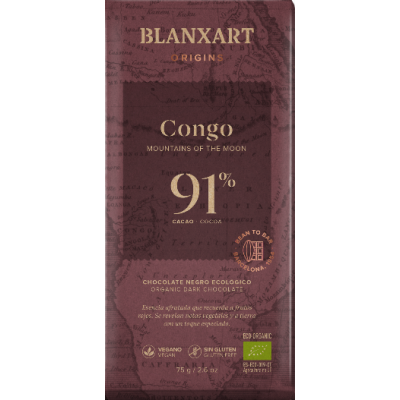 Congo BIO hořká 91% čokoláda 75g