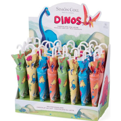 Dinos - deštníky z mléčné čokolády 15 g / 32 ks)