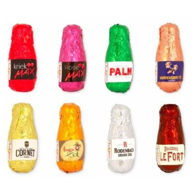 ChocObeer - Lahvičky z hořké čokolády s belgickým pivem 40 ks / 0,5 kg