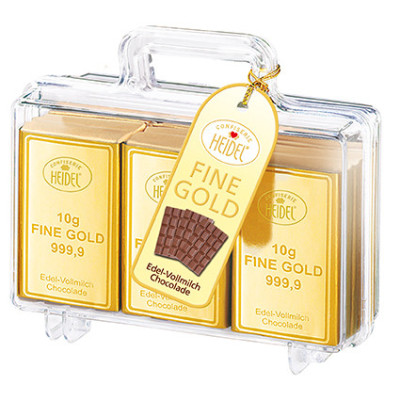Kufr zlata - mléčné mini čokolády 120g / plast
