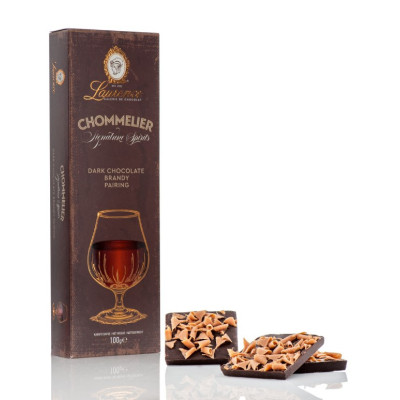 Chommelier - hořká čokoláda s pomerančovým likérem mandlemi a karamelem 100 g
