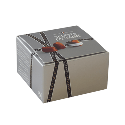 Stříbrný box - kakaové lanýže s lískovými ořechy 50 g