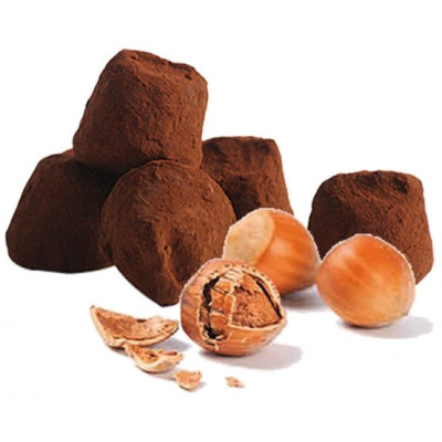 Stříbrný box - kakaové lanýže s lískovými ořechy 50 g